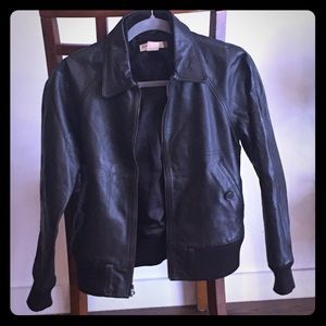 J. Crew leather jacket. Brown